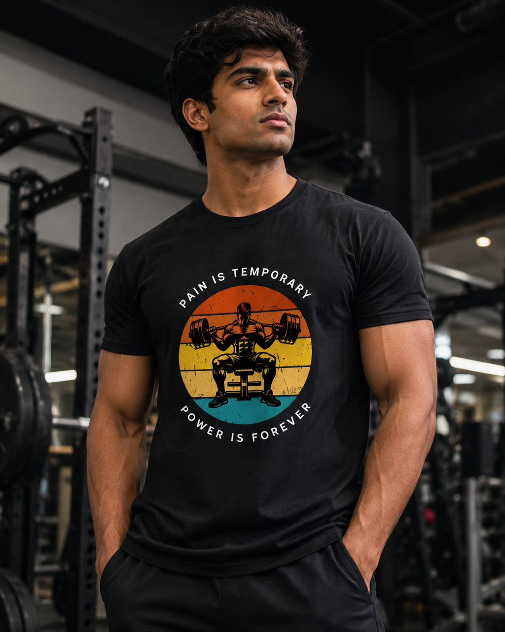 Pain Is Temporary, Power Is Forever T-Shirt | Gym Motivation Unisex Crew Tee