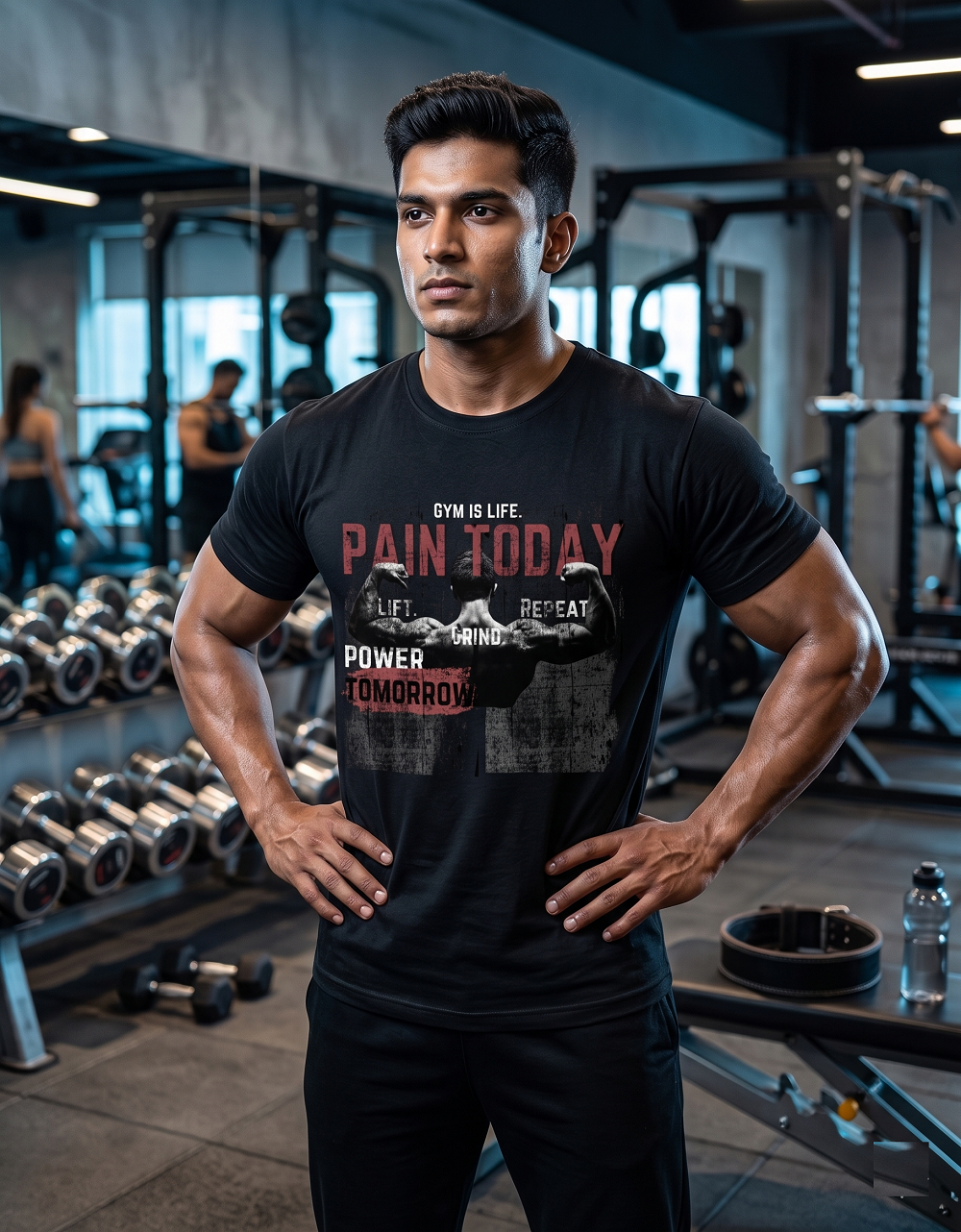 Pain Today, Power Tomorrow T-Shirt | Gym Motivation Unisex Crew Tee