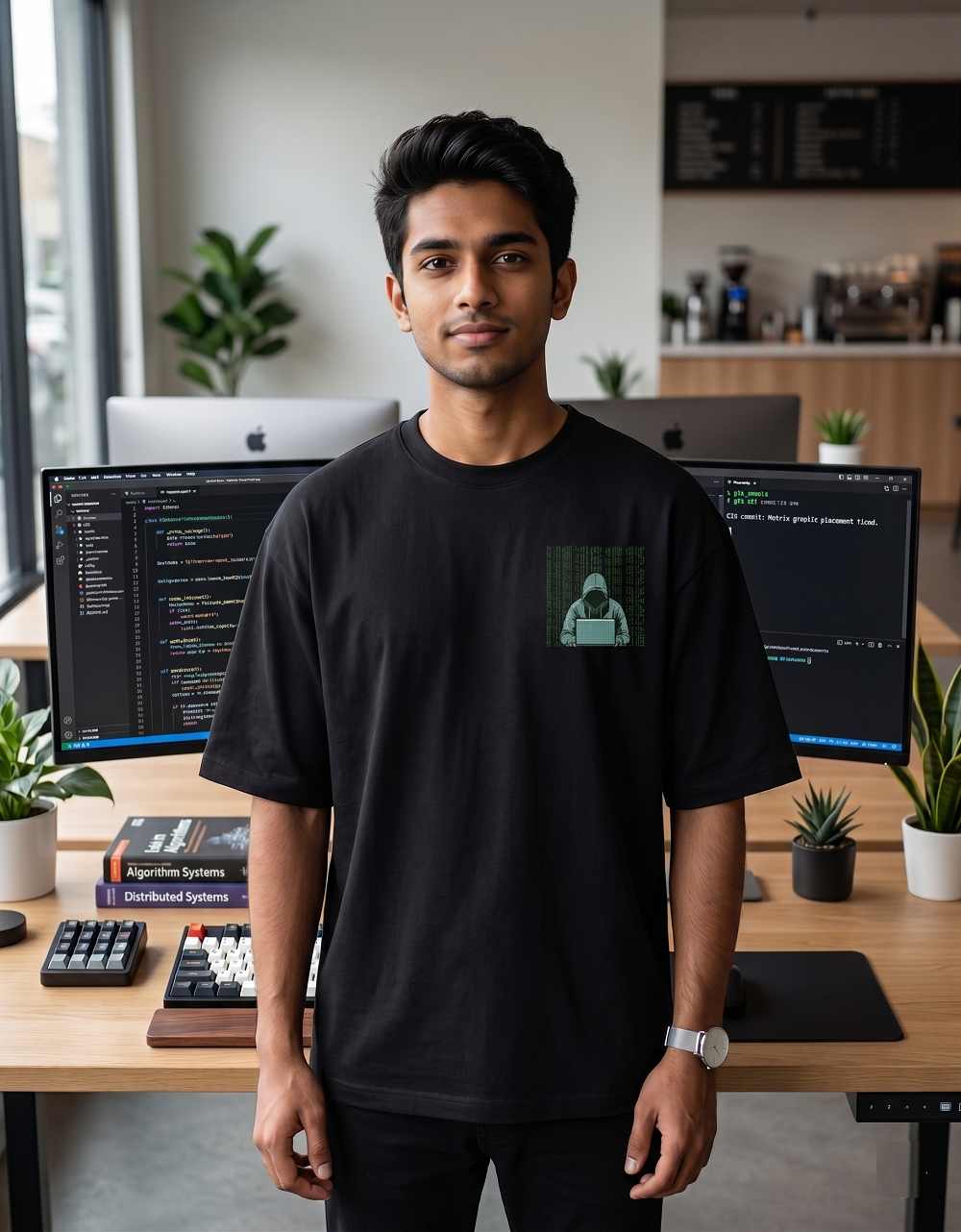 Progress Behind Silence Oversized T-Shirt | Coder & Hacker Back Print Streetwear Tee