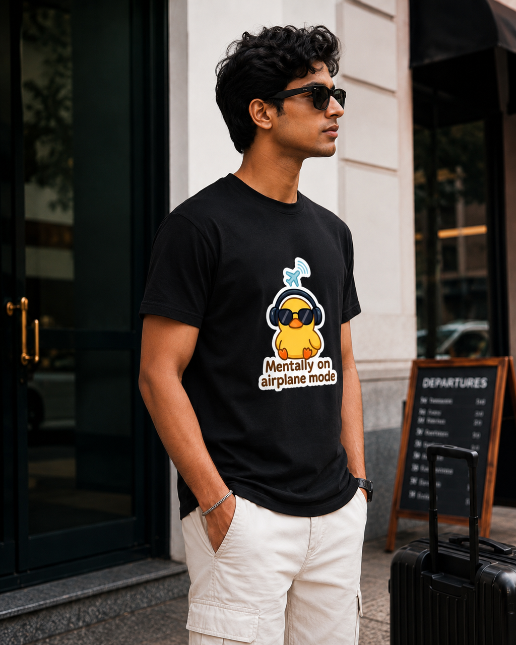 Mentally On Airplane Mode T-Shirt | Funny Travel Graphic Tee | TevarWear