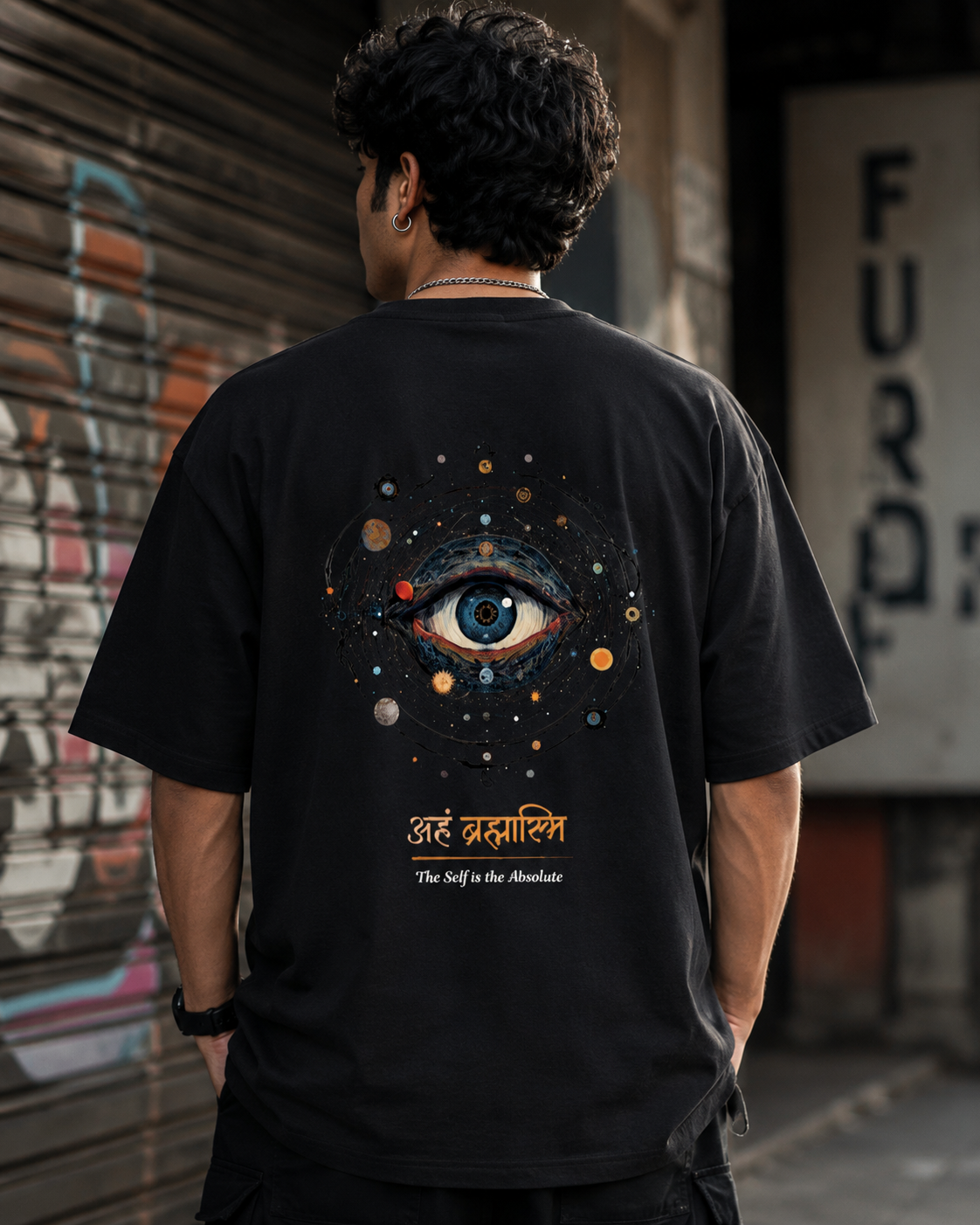 Aham Brahmasmi Back Print Oversized T-Shirt | Premium 240 GSM Spiritual Streetwear