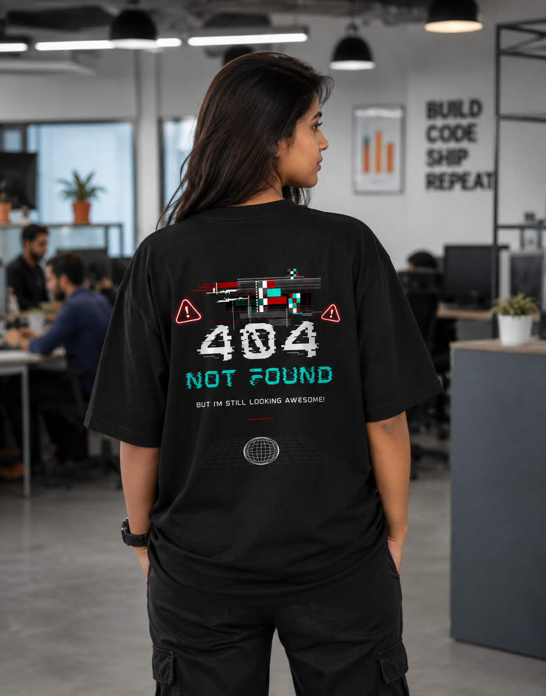 404 Not Found Oversized T-Shirt | But I'm Still Looking Awesome Back Print Tee