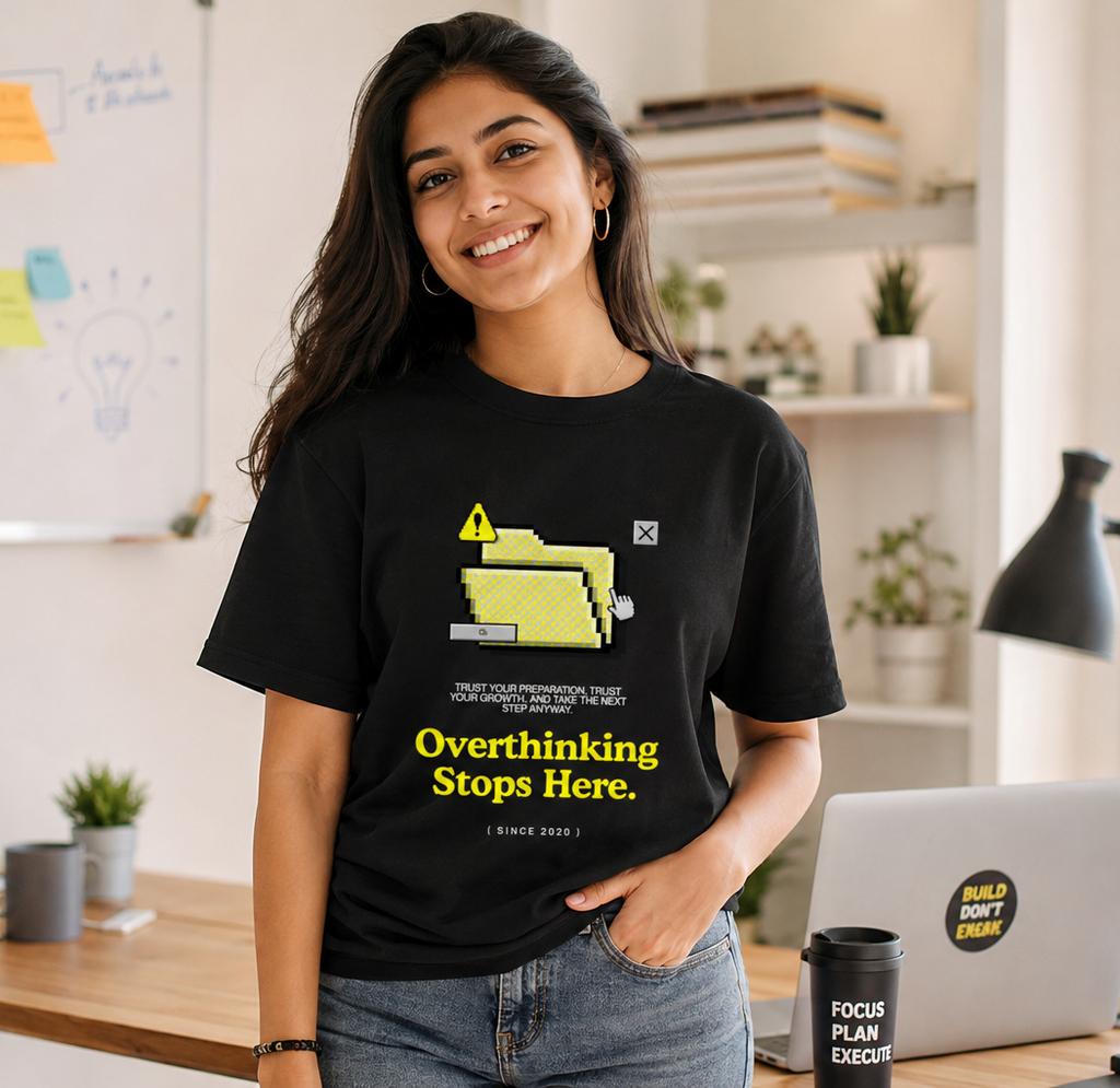 Overthinking Stops Here T-Shirt | Mindset & Motivation Graphic Tee