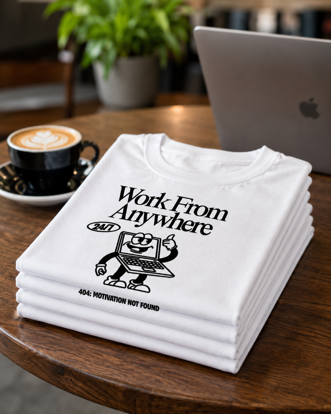 Work From Anywhere T-Shirt | 404 Motivation Not Found Unisex Crew Tee