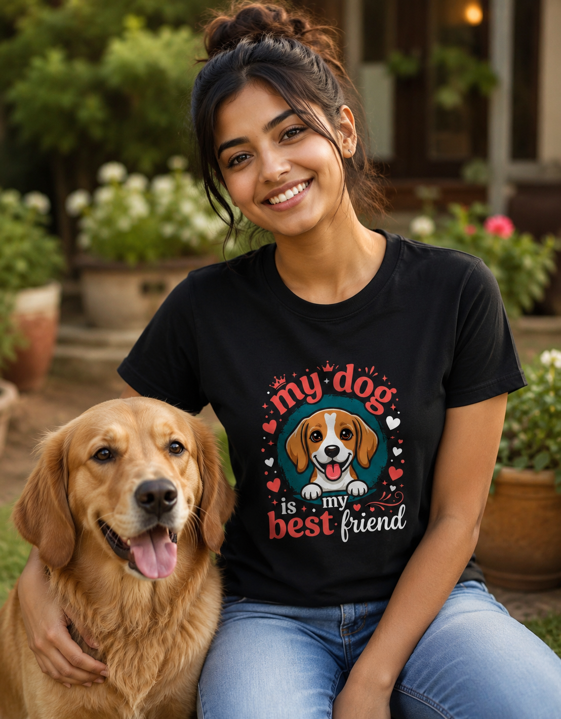 My Dog Is My Best Friend T-Shirt | Cute Dog Lover Graphic Tee
