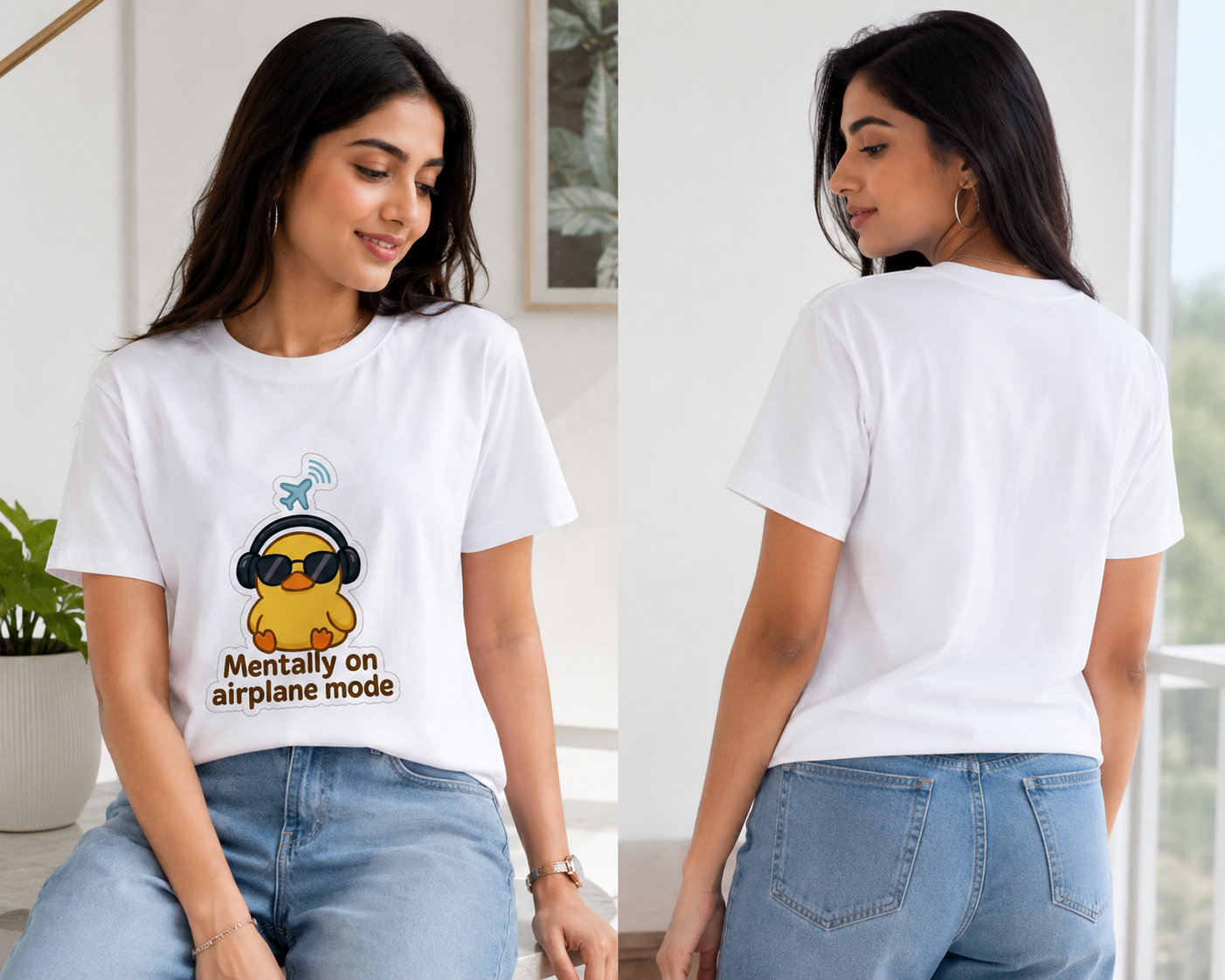 Mentally On Airplane Mode T-Shirt | Funny Travel Graphic Tee | TevarWear